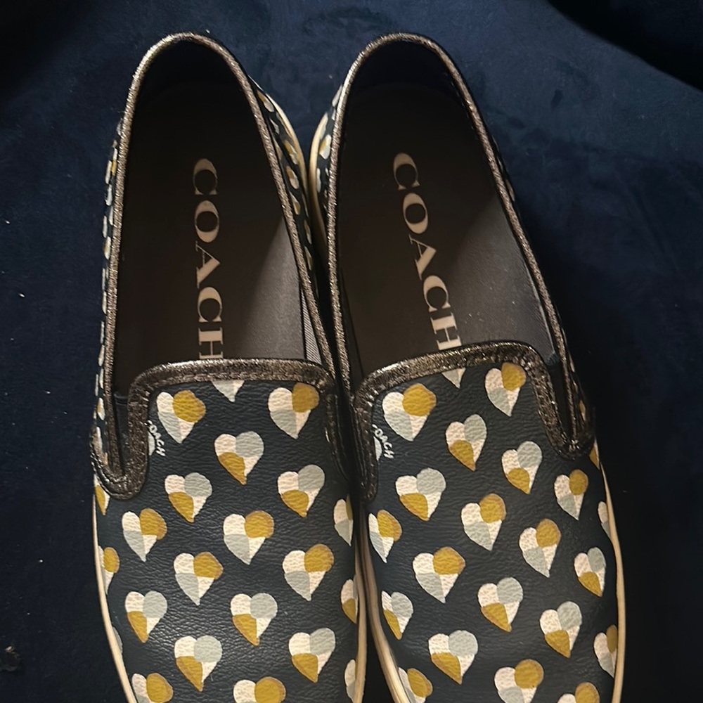 Coach Women's Slip-On Sneakers on Hearts in Midnight Navy